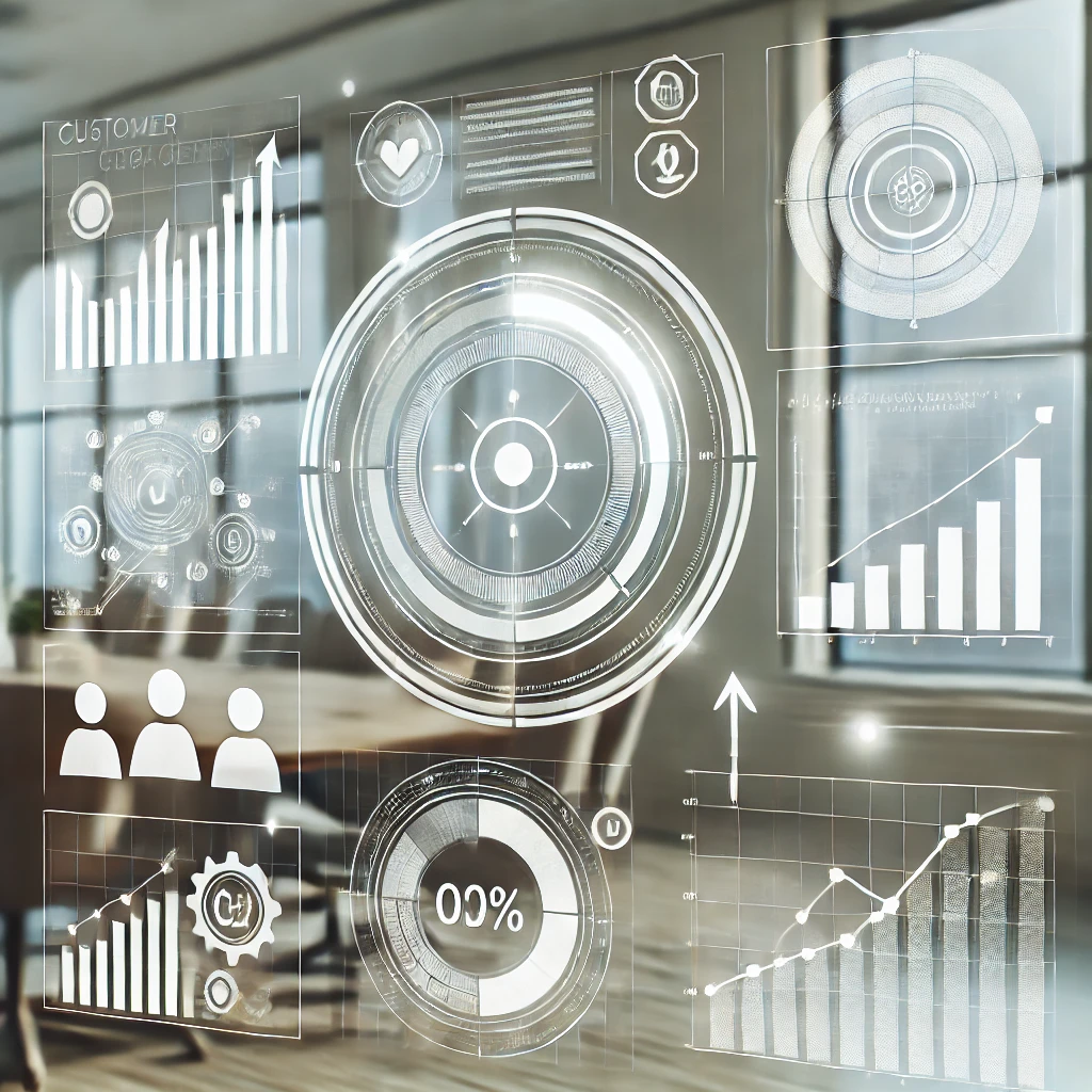 Digital dashboard displaying key business metrics like customer engagement and sales pipeline growth, symbolizing the use of leading indicators for business growth