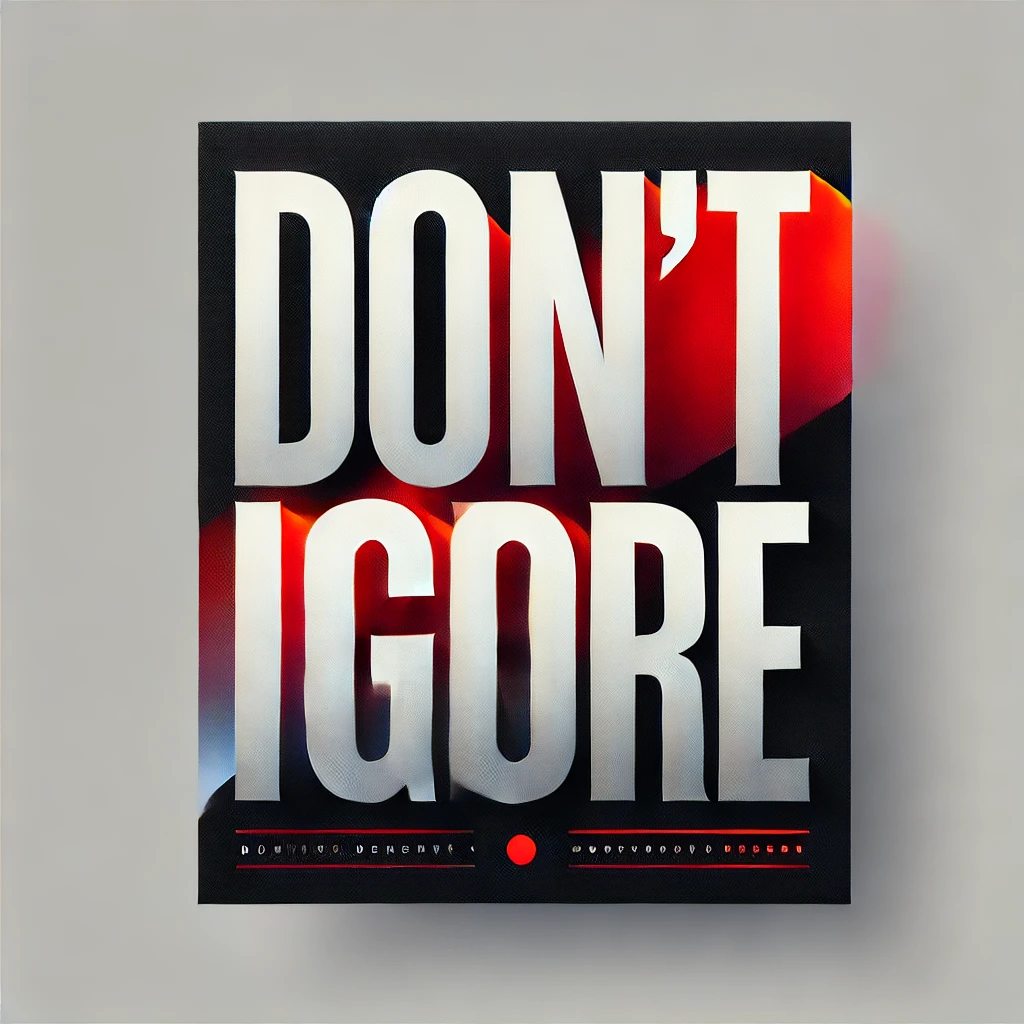 Bold and professional image featuring the phrase 'Don't Ignore' in modern typography, designed with vibrant red and black colors on a subtle gray gradient background, emphasizing urgency and focus for startup leaders looking to solve operational challenges for startups