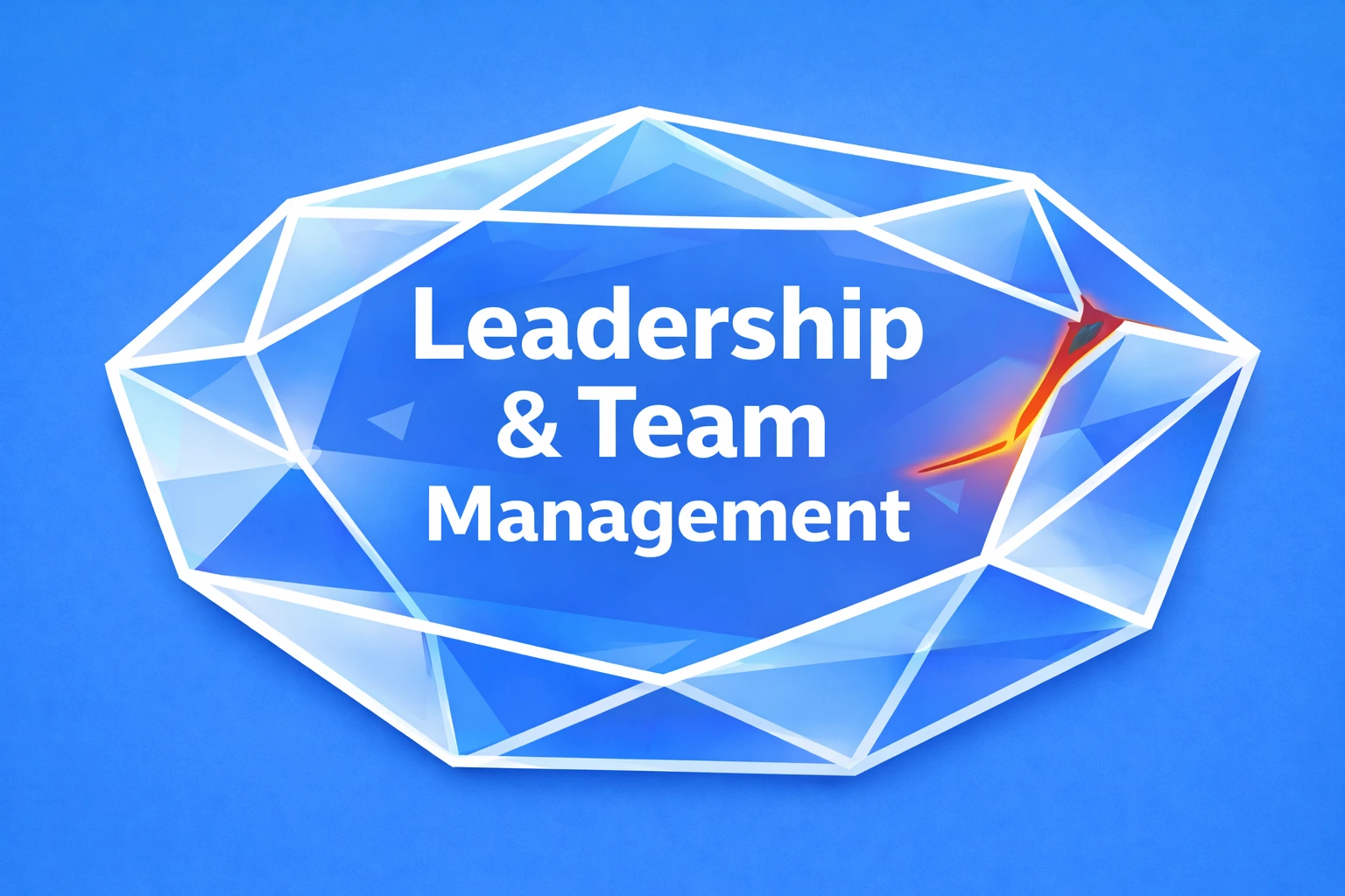 Faceted blue diamond showing a structural crack near the surface, symbolizing leadership and team management breakdown caused by accountability without authority in growing companies.